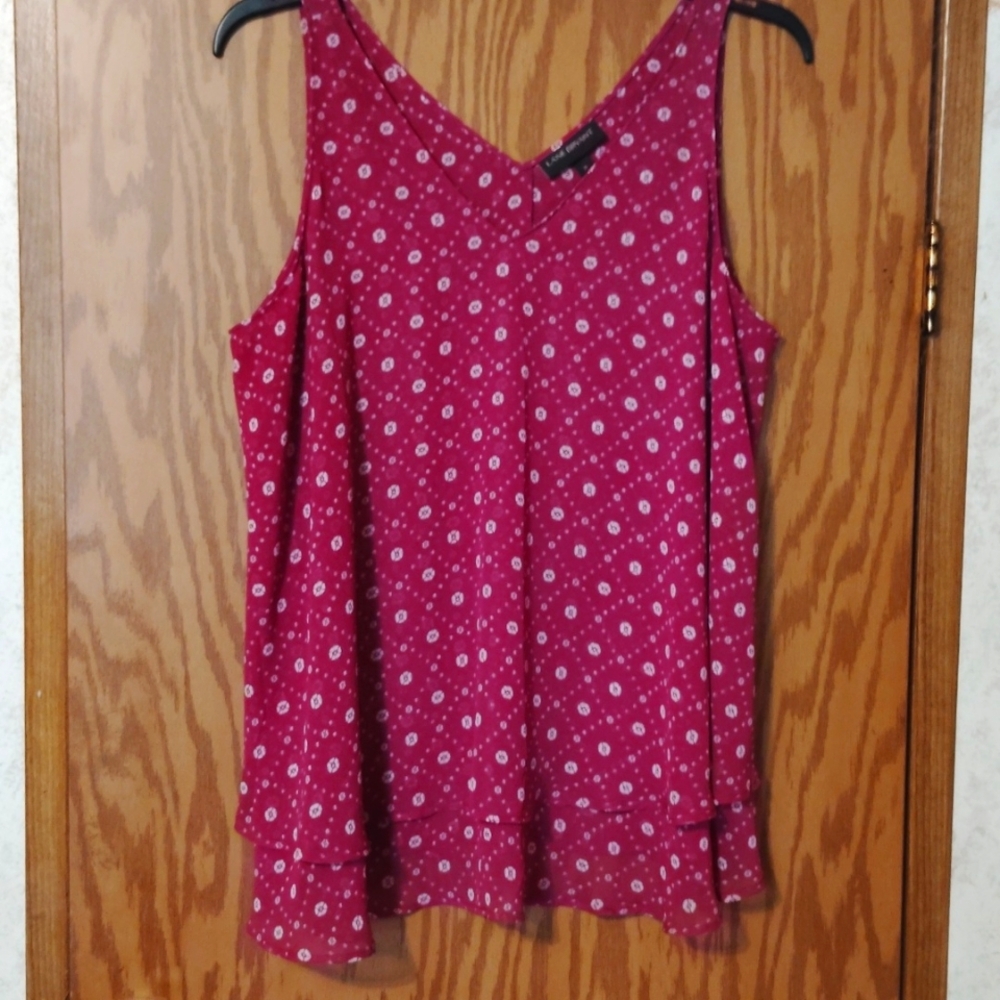 Lane Bryant Floral Pink Sleeveless Tank Top